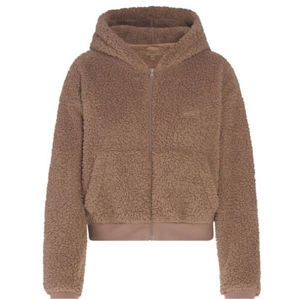 Skims brown fleece jacket size small color desert